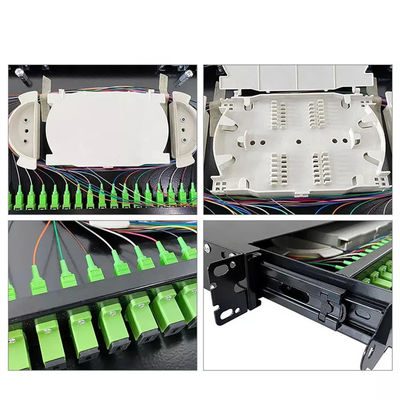 1U 19 &quot;24 Port SC Simplex/LC Duplex Fiber Optic Rack Mount Enclosure Fiber Patch Panel-Bongkar