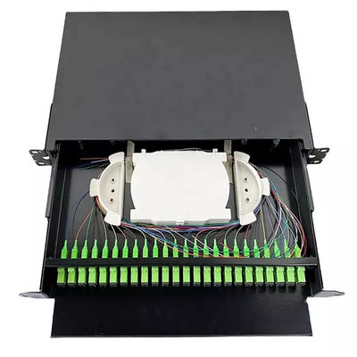 1U 19 &quot;24 Port SC Simplex/LC Duplex Fiber Optic Rack Mount Enclosure Fiber Patch Panel-Bongkar