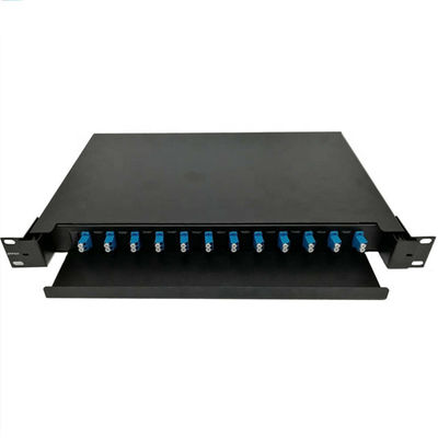 Sliding Fiber Optic Patch Panel 12 Port Rack Mounted 1U 19 Inch