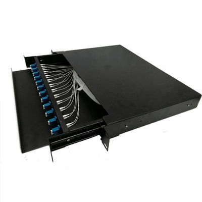 Sliding Fiber Optic Patch Panel 12 Port Rack Mounted 1U 19 Inch