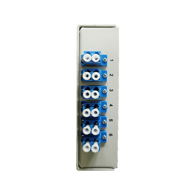 12 Core Cold Rolled Steel Fiber Optic Din Rail Terminal Box Dengan Adaptor Lc Duplex
