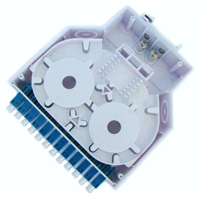 Plastik ABS Din Rail Mount Kotak Terminal Serat Optik 12 Adaptor Lc/Upc Simplex