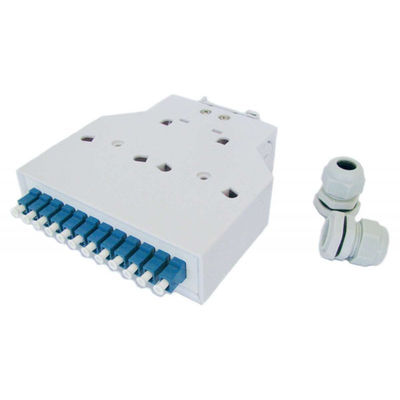 Plastik ABS Din Rail Mount Kotak Terminal Serat Optik 12 Adaptor Lc/Upc Simplex