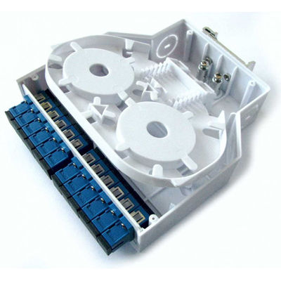 Plastik ABS Din Rail Mount Kotak Terminal Serat Optik 12 Adaptor Lc/Upc Simplex