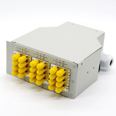 24 Core DIN Rail Fiber Optic Cable Patch Panel 12 ST Duplex Adapter Terminal Connection Box