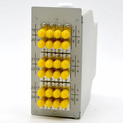 24 Core DIN Rail Fiber Optic Cable Patch Panel 12 ST Duplex Adapter Terminal Connection Box