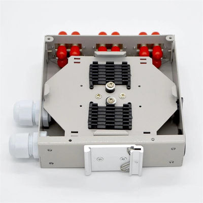 12core Fiber Optic DIN Rail Mount Enclosure Dengan Adaptor St Duplex