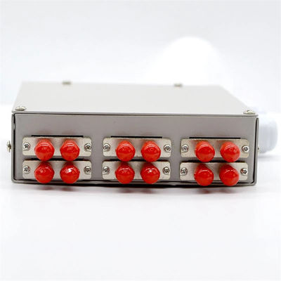 12core Fiber Optic DIN Rail Mount Enclosure Dengan Adaptor St Duplex