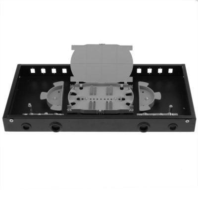 Fixed Rack Mount ODF Fiber Optic Patch Panel 1U 12 Port dengan panel Adaptor