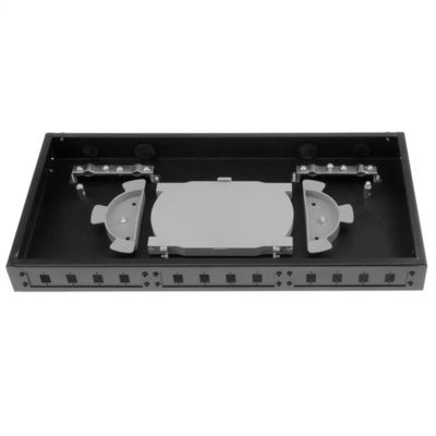 Fixed Rack Mount ODF Fiber Optic Patch Panel 1U 12 Port dengan panel Adaptor