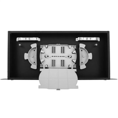 Fixed Rack Mount ODF Fiber Optic Patch Panel 1U 12 Port dengan panel Adaptor