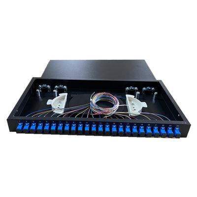 Fixed Rack Mount Fiber Optic Patch Panel 1U 19 "24 Port ODF SC Simplex Adapter