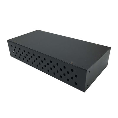 Cold Roll Steel Rack Fiber Optic Patch Panel 0.8mm Tebal 2U Adaptor FC