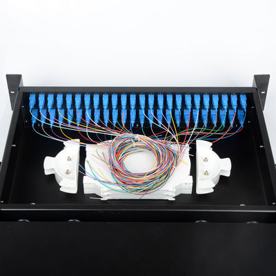 48 Ports 2U Fiber Optic Enclosure SC Simplex / LC Duplex Sliding Patch Panel