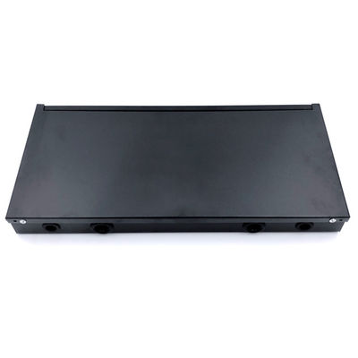 1U Rack Mount Patch Panel Serat Optik 19 "24 Inti SC LC Dengan Baki Sambungan