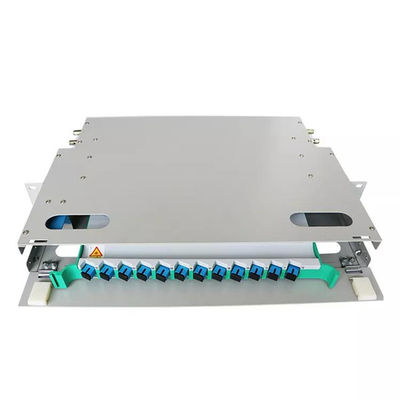 1U ODF Patch Panel Rack Mount Distribution Frame 12 Core Fiber Patch Panel SM