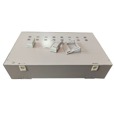 Grey 48 Port Patch Panel 2U SC Jenis Rotasi Kotak Distribusi Serat Optik