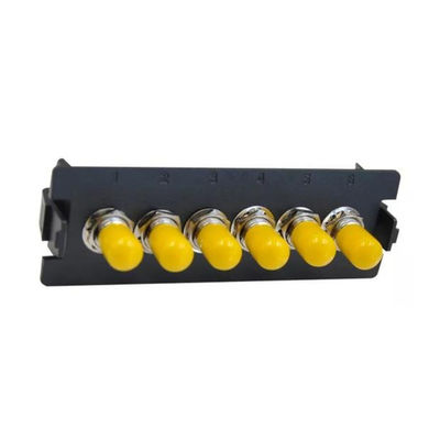 Panel Patch ODF Hitam Simplex 24F 24 Port ST Fiber Patch Panel Pelat Muka 6 Slot