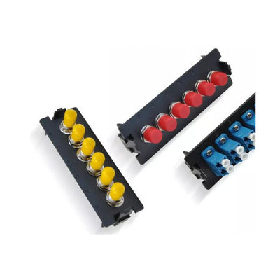 Panel Patch ODF Hitam Simplex 24F 24 Port ST Fiber Patch Panel Pelat Muka 6 Slot
