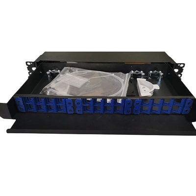 Panel Patch Serat Optik 19 &quot;24 Port Indoor Rack Mount 1U ODF 24 Core