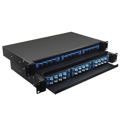 Panel Patch Serat Optik 19 &quot;24 Port Indoor Rack Mount 1U ODF 24 Core