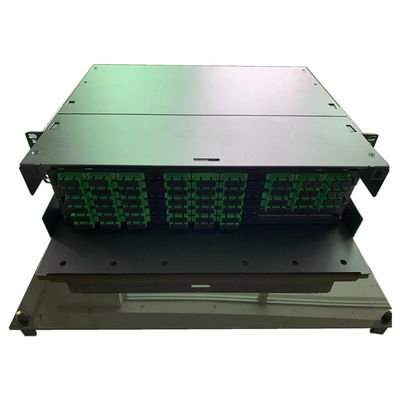 3RU MPO MTP Patch Panel 108F Fiber Patch Panel SC APC Memegang 9 Adaptor LGX