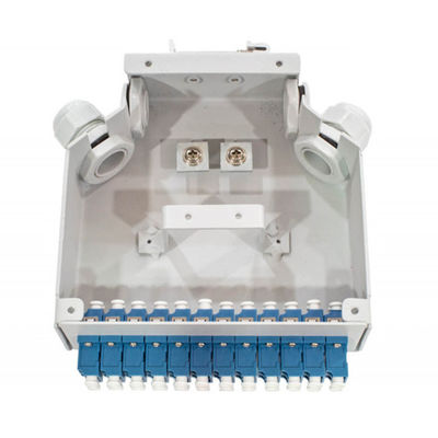 24 Core Fiber Optic Din Rail Terminal Box Dengan 12 Pcs Lc/Apc Duplex Aadapter