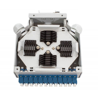 24 Core Fiber Optic Din Rail Terminal Box Dengan 12 Pcs Lc/Apc Duplex Aadapter