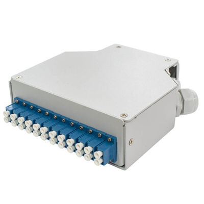 24 Core Fiber Optic Din Rail Terminal Box Dengan 12 Pcs Lc/Apc Duplex Aadapter