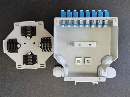 24 Core Fiber Optic Din Rail Terminal Box Dengan 12 Pcs Lc/Apc Duplex Aadapter