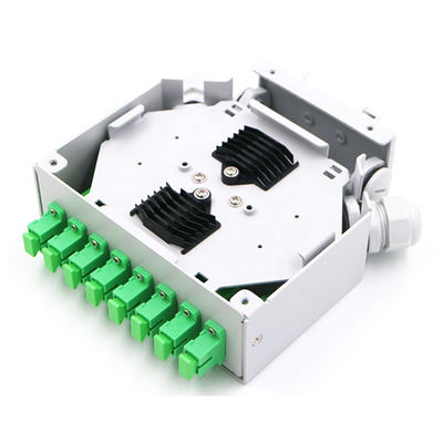 8 Fibers Sc/Apc Fiber Optic Din Rail Terminal Box Grey Cold Rolled Steel