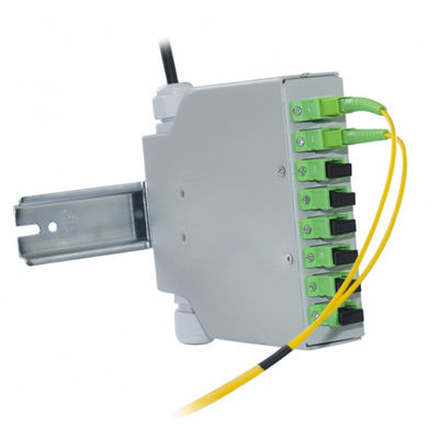 8 Fibers Sc/Apc Fiber Optic Din Rail Terminal Box Grey Cold Rolled Steel