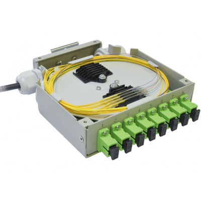 8 Fibers Sc/Apc Fiber Optic Din Rail Terminal Box Grey Cold Rolled Steel