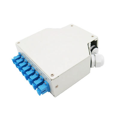 8 Port Din Rail Mounted Fiber Optic Din Rail Terminal Box Dengan Sc / Upc Adapter Singemode Pigtails