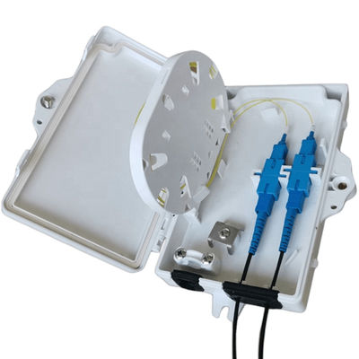 Kotak Terminal Serat Optik 2Port FTTH Outdoor / Indoor PC Bahan ABS Abu-abu Muda