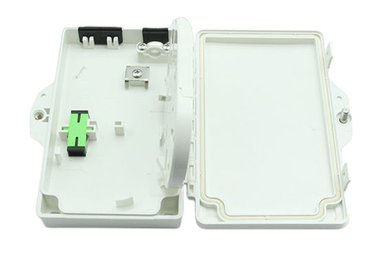 Kotak Terminal Serat Optik 2Port FTTH Outdoor / Indoor PC Bahan ABS Abu-abu Muda