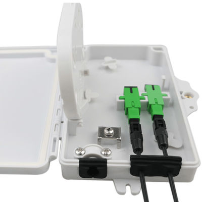 Kotak Terminal Serat Optik 2Port FTTH Outdoor / Indoor PC Bahan ABS Abu-abu Muda