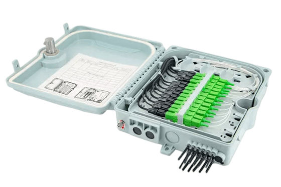 Kotak Terminal Serat Optik 12Port SC / LC / ST / FC IP-66 UPC / APC Abu-abu Muda FTTH