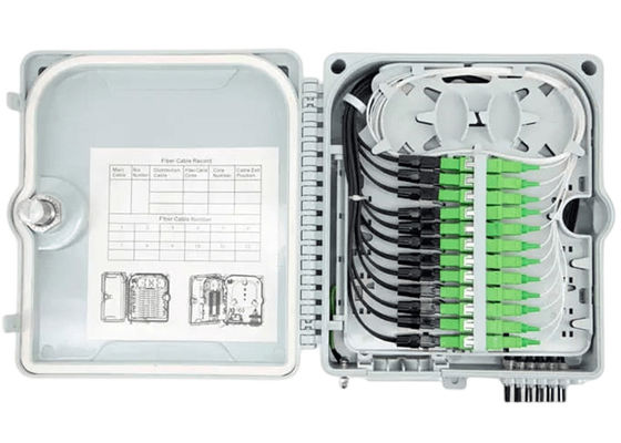 Kotak Terminal Serat Optik 12Port SC / LC / ST / FC IP-66 UPC / APC Abu-abu Muda FTTH