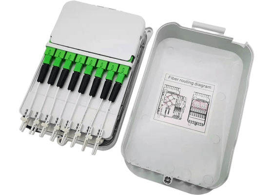 16Core Splitter FTTH Distribution Box UPC / APC Wall Mount Light Grey