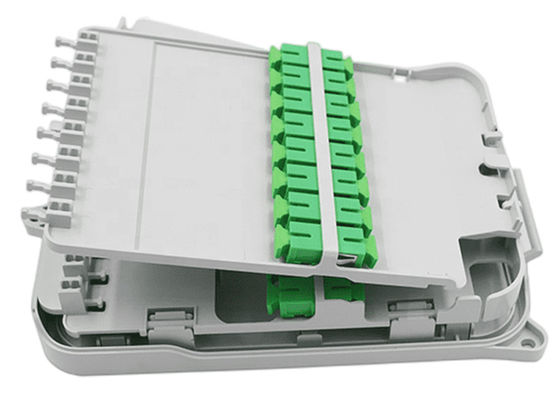 16Core Splitter FTTH Distribution Box UPC / APC Wall Mount Light Grey