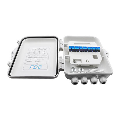 SC 1x8 PLC Kotak Pemisah Serat Optik IP65 12Cores Terpasang di Dinding