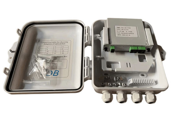 SC 1x8 PLC Kotak Pemisah Serat Optik IP65 12Cores Terpasang di Dinding
