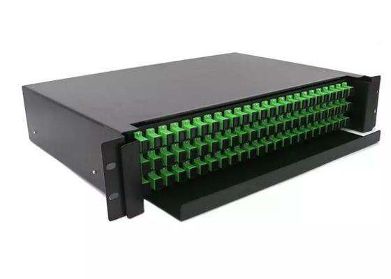 2U 48 Port Fiber Optic Patch Panel Light Fc Simplex Geser Keluar ODF