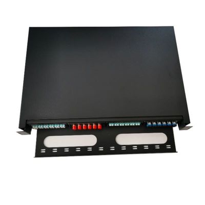 Rack Mount Fiber Optic Patch Panel 1U Berventilasi 19 Inch ODF 24 Core