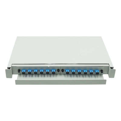 Panel Patch Serat Optik Putih ODF Slide 1U 12 Port Rack Mount Patch Panel