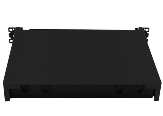 Black Rack Mount Fiber Termination Box FC Patch Panel ODF 24Core