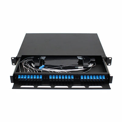 Rak Panel Patch Serat Optik FTTH Mount 1U 24 Cores SC LC FC ST