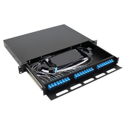 Rak Panel Patch Serat Optik FTTH Mount 1U 24 Cores SC LC FC ST