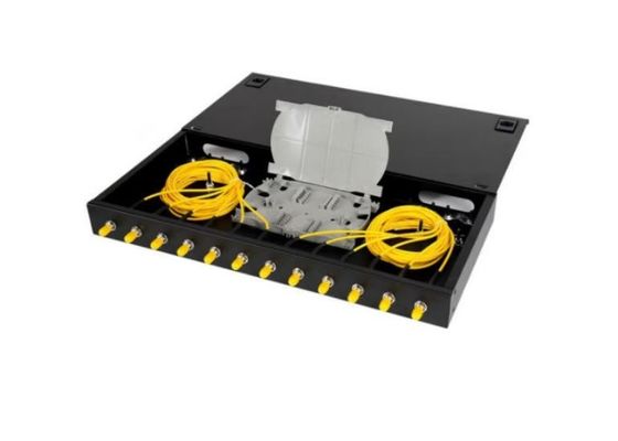 Fixed Fiber Optic Rack Mount Enclosure 12 Core Patch Panel 1U St Upc Adapter